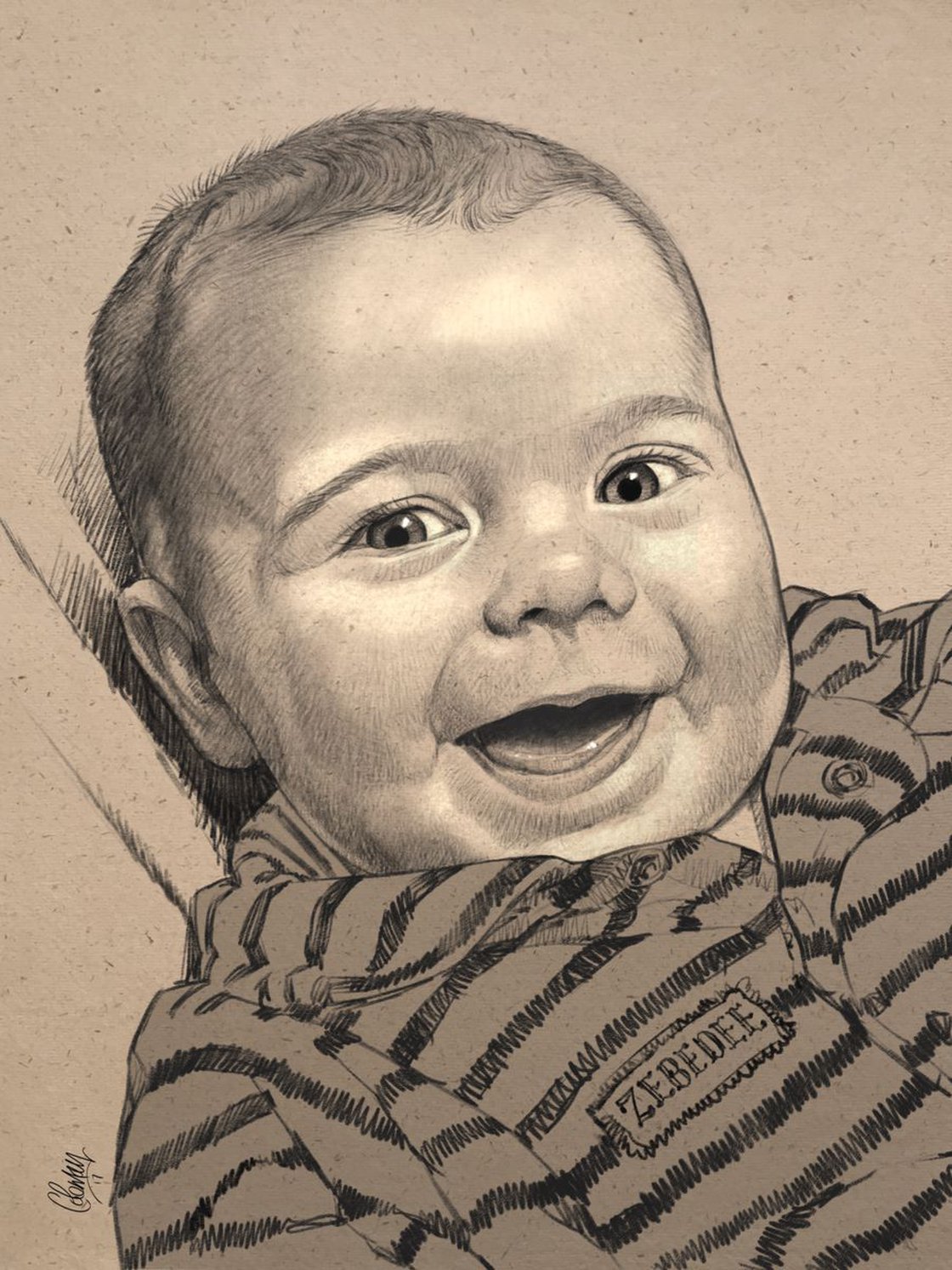 Learn to Draw Child Portrait in Charcoal Pencil 