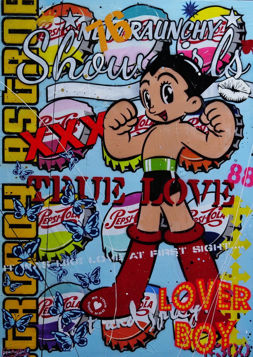 Astro 140cm x 100cm Astro Boy Textured Urban Pop Art Spray