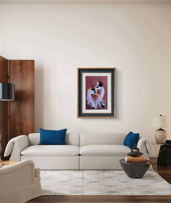 Twin Herons Soft Pastel