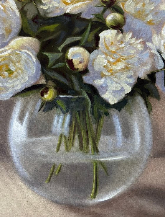 White peonies