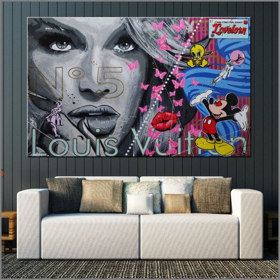 Shes Got The Look 160cm x 100cm Candice Swanepoel Textured Urban Pop Art