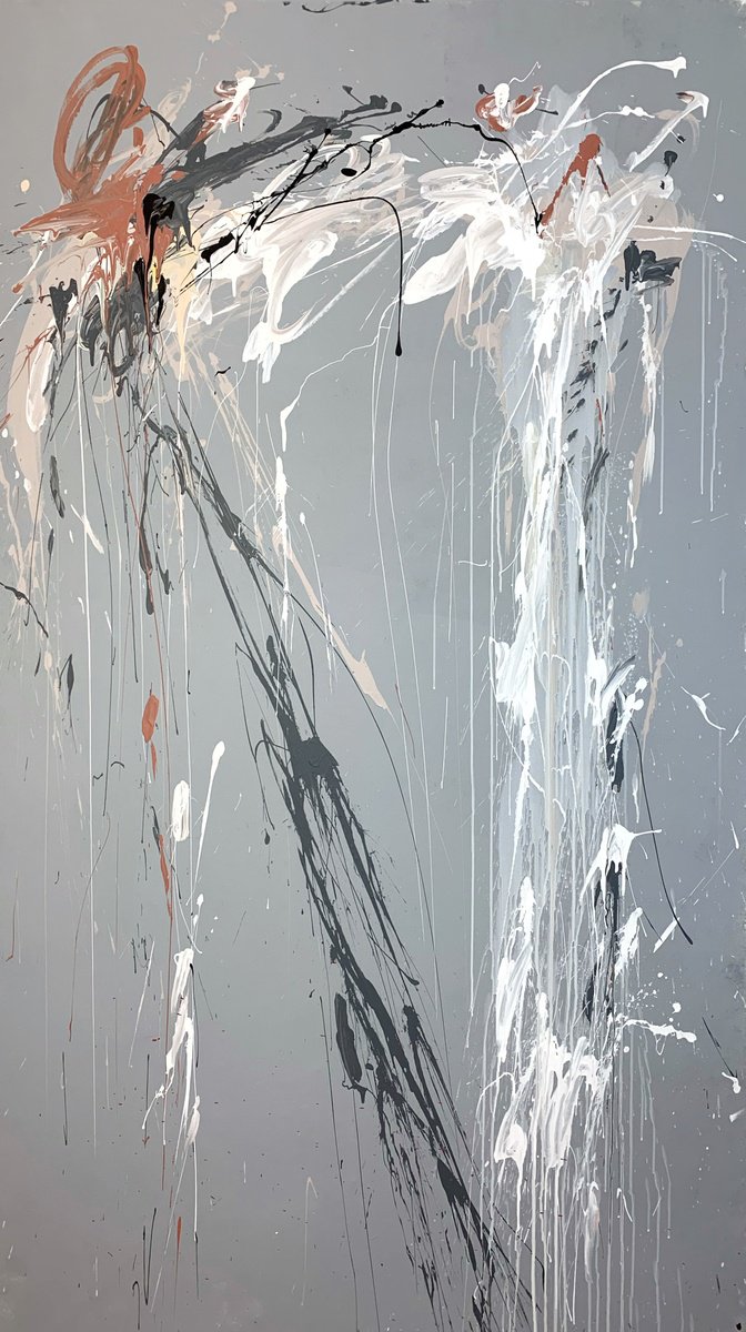 Abstract Acrylic Painting By Rosi Roys, 47 X 79", Color 31, Original Artwork