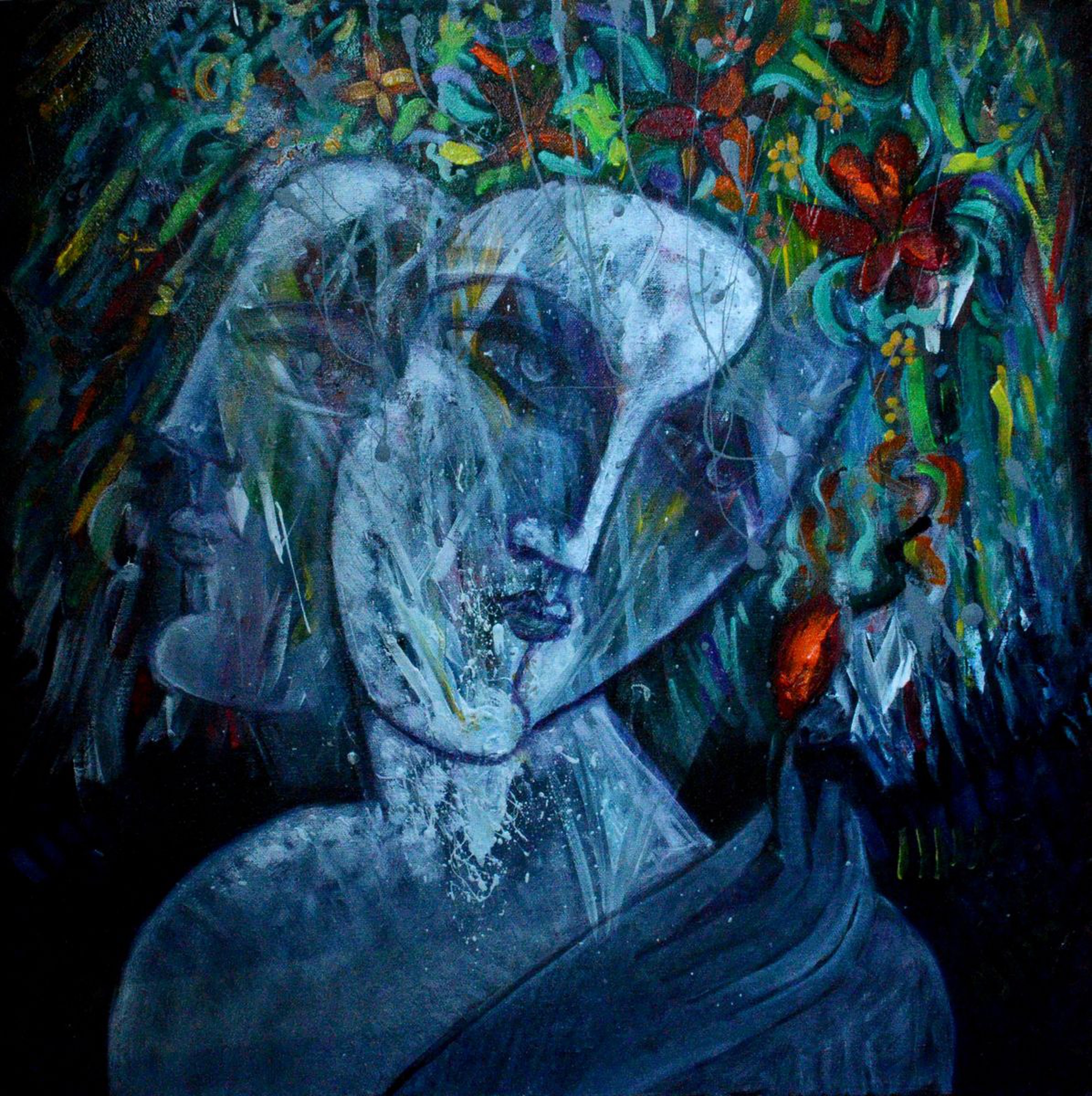 Blue Lovers 2017 Oil Painting By Van Hovak Artfinder