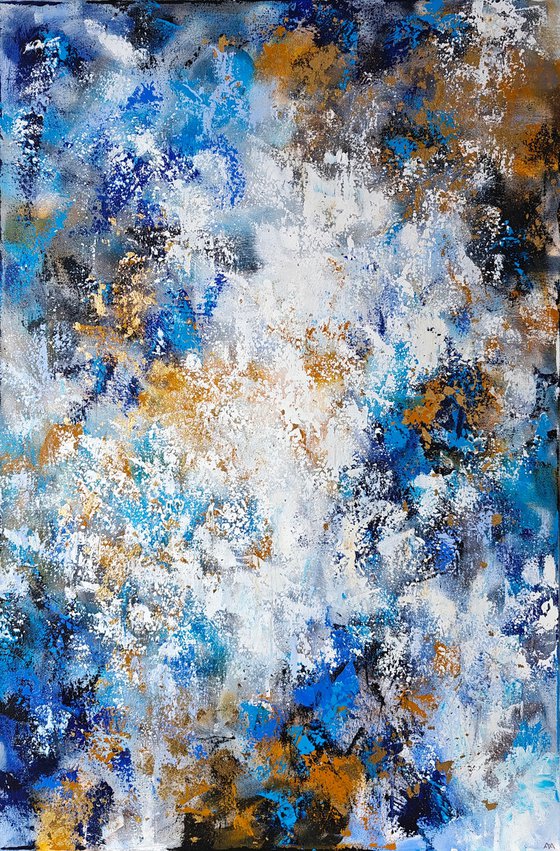 Blue abstraction with gold