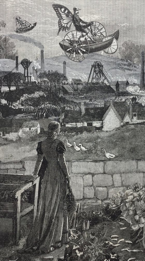 flying machines above the mines