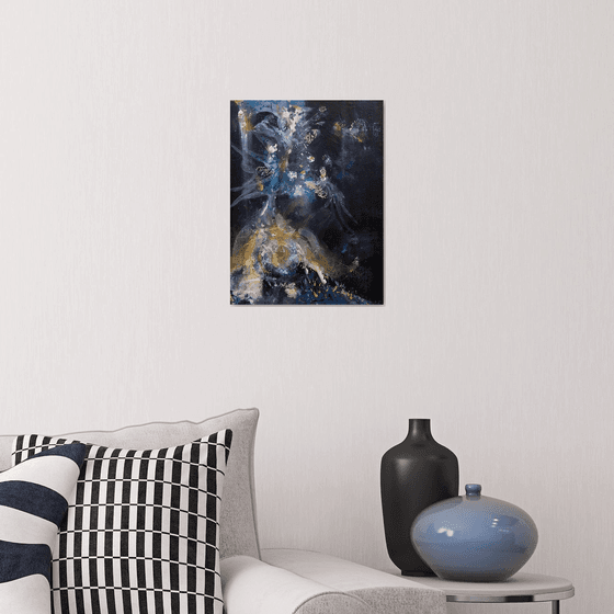 Dark Blue Semi Abstract Still Life By O KLOSKA