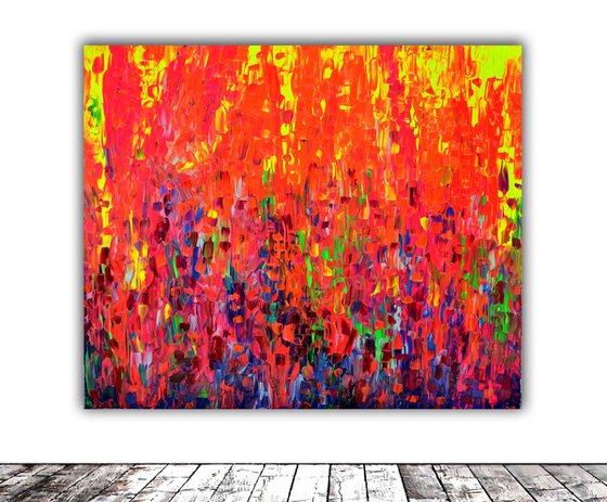 The Happiness of a Gypsy Tent - XXL 120x100 cm Big Painting, - Large Canvas Abstract Painting - Ready to Hang, Canvas Wall Decoration