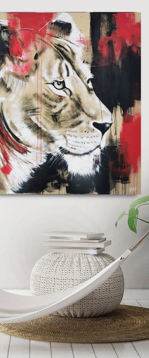 Big Cat - Lioness #8 - Series One of the big five by Stefanie Rogge