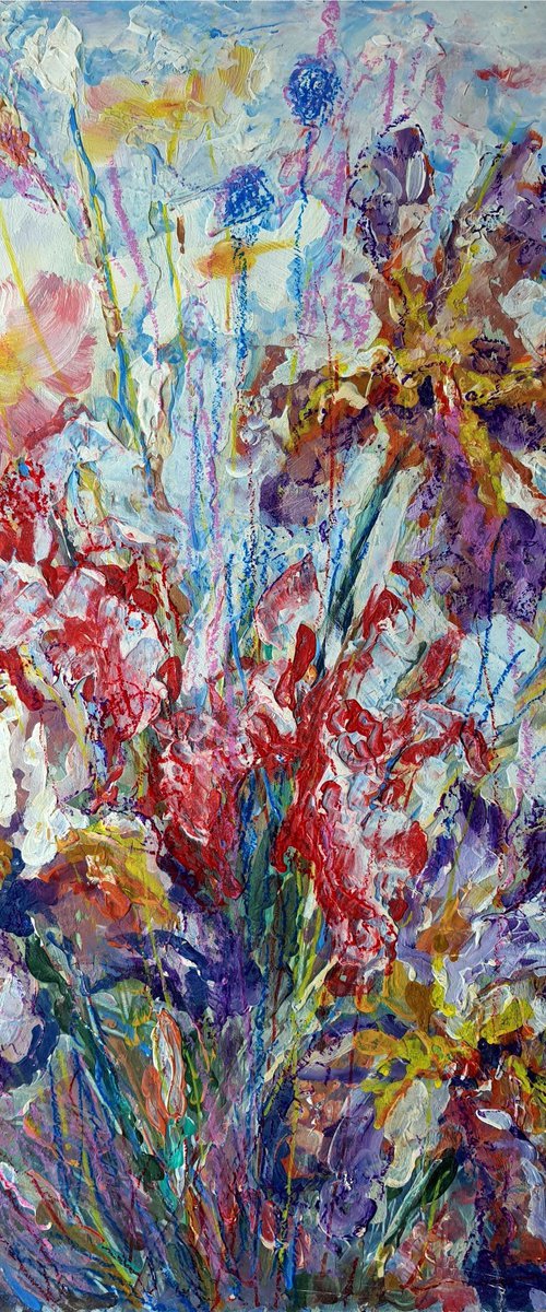 Irises in an Abandoned Garden by Rakhmet Redzhepov