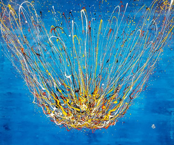 Sprucigi N-70 (H)125x(W)150 cm. Colorful Splash Abstract Painting