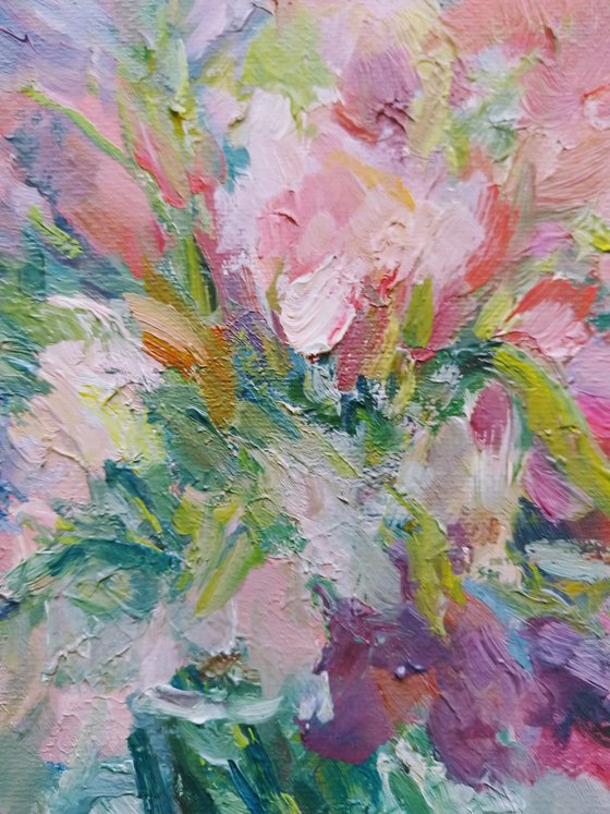 Sweet pea. Original oil painting 2021