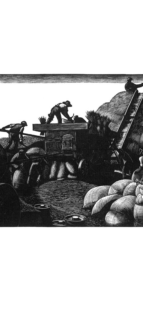 March: Threshing by Clare Leighton