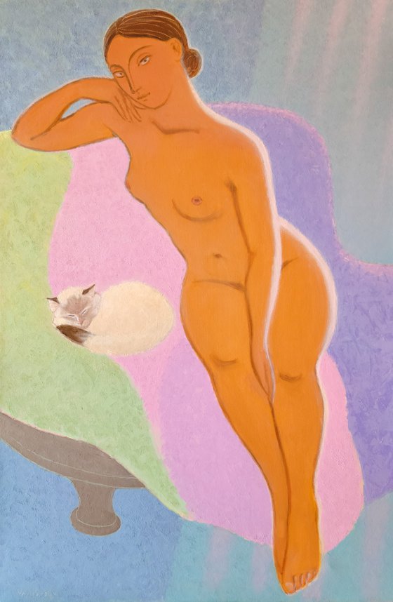 Nude with Cat