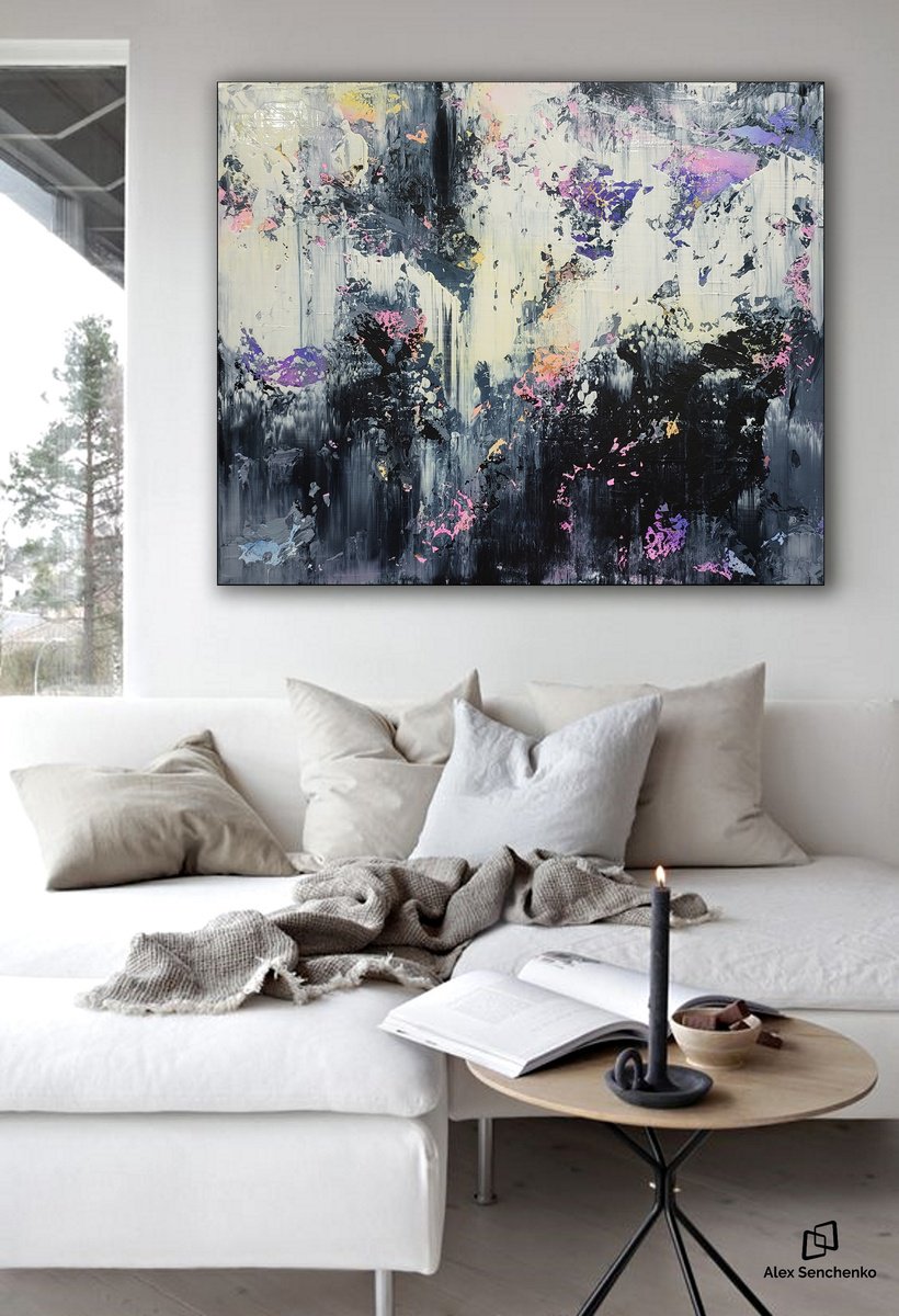 Abstract Acrylic Painting By Alex Senchenko, 47 X 39, Abstract 2306, Original Artwork