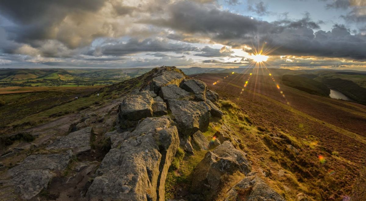 Win Hill Panoramic Sunset - A3 by Ben Robson Hull