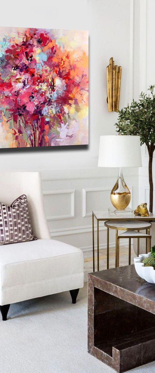Oil Flower Painting - Quet Contemplation by Sandra Zekk