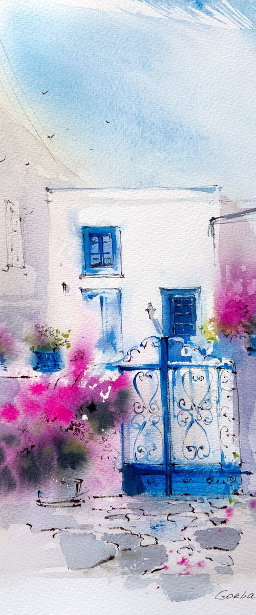 Greek street in Cyprus #2 by Eugenia Gorbacheva