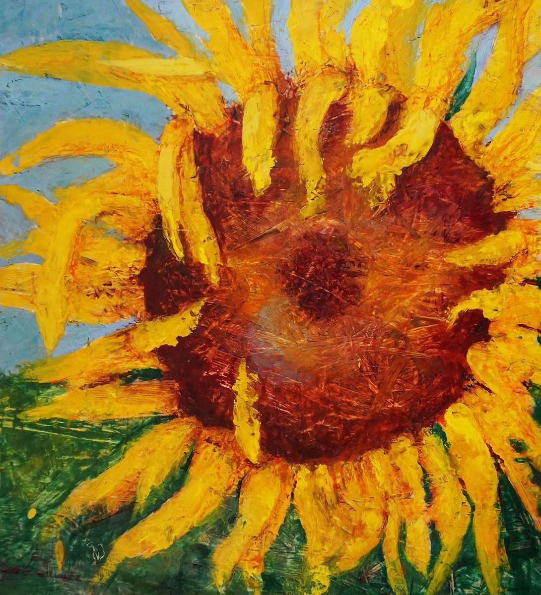 Impressionistic Botanical Painting By Dora Stork, 21 X 23, July, Original Artwork