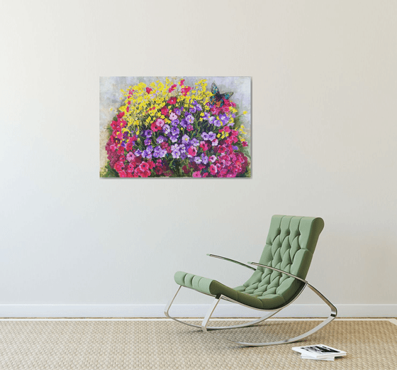 Summer flowers and butterfly