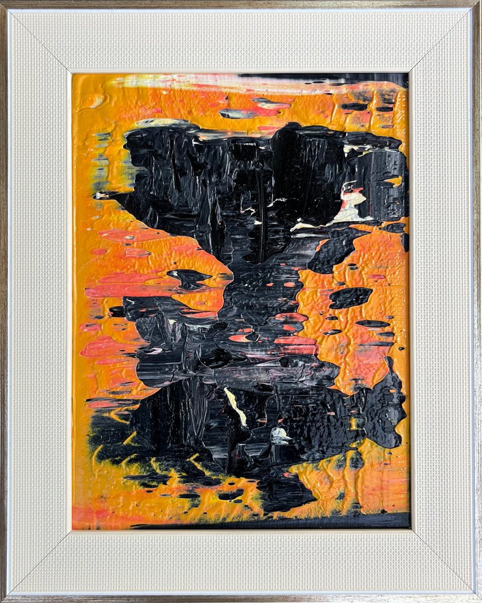 Abstract Oil Painting By Svitlana Andriichenko, 8 X 10", Voice Of Lava, Original Artwork