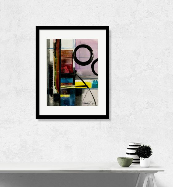 Being Within 1 - Framed Enso, Zen Circle painting by kathy Morton Stanion