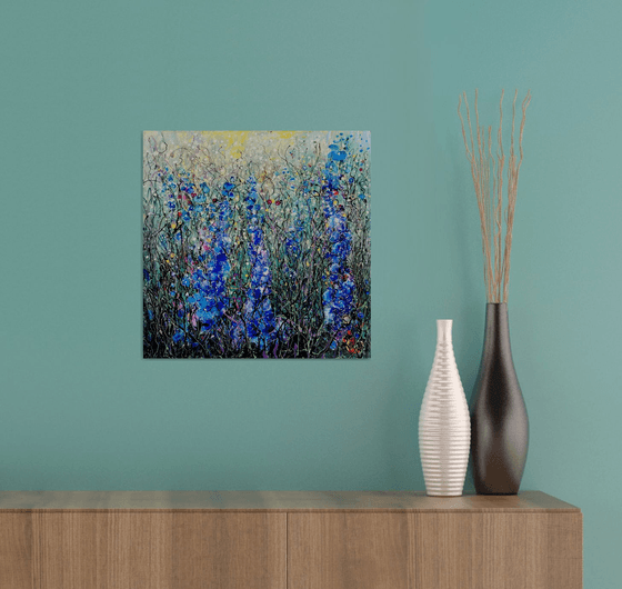 Delphiniums - Original Painting   by Olena Art