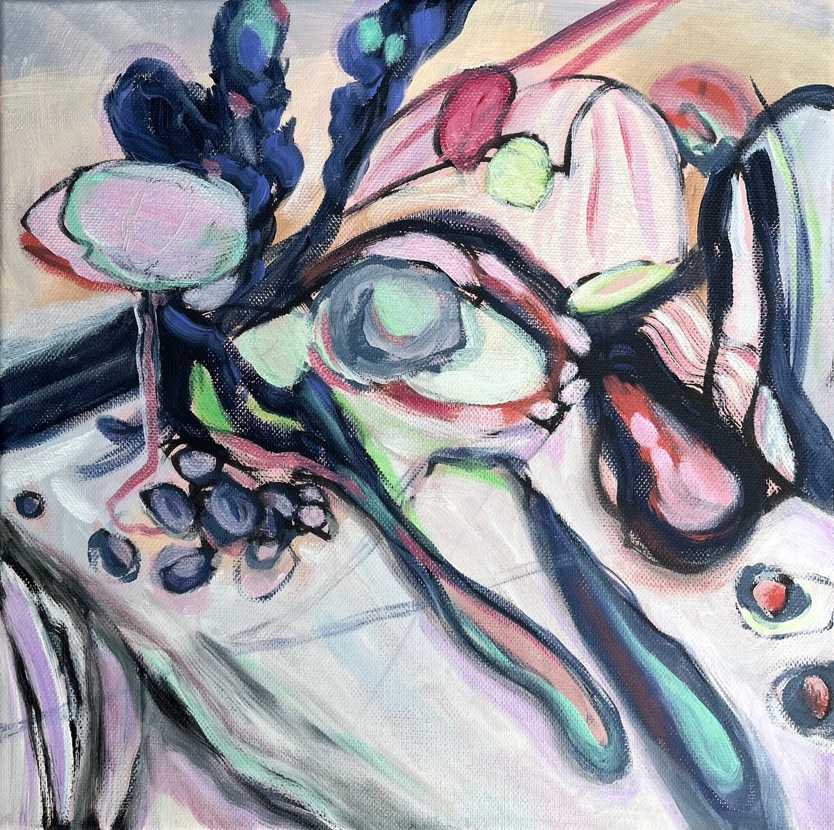 Abstract Still Life Oil Painting By Yulia Ani, 12 X 12", The Moment When... #16, Original Artwork