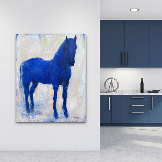 Blue horse. The hole