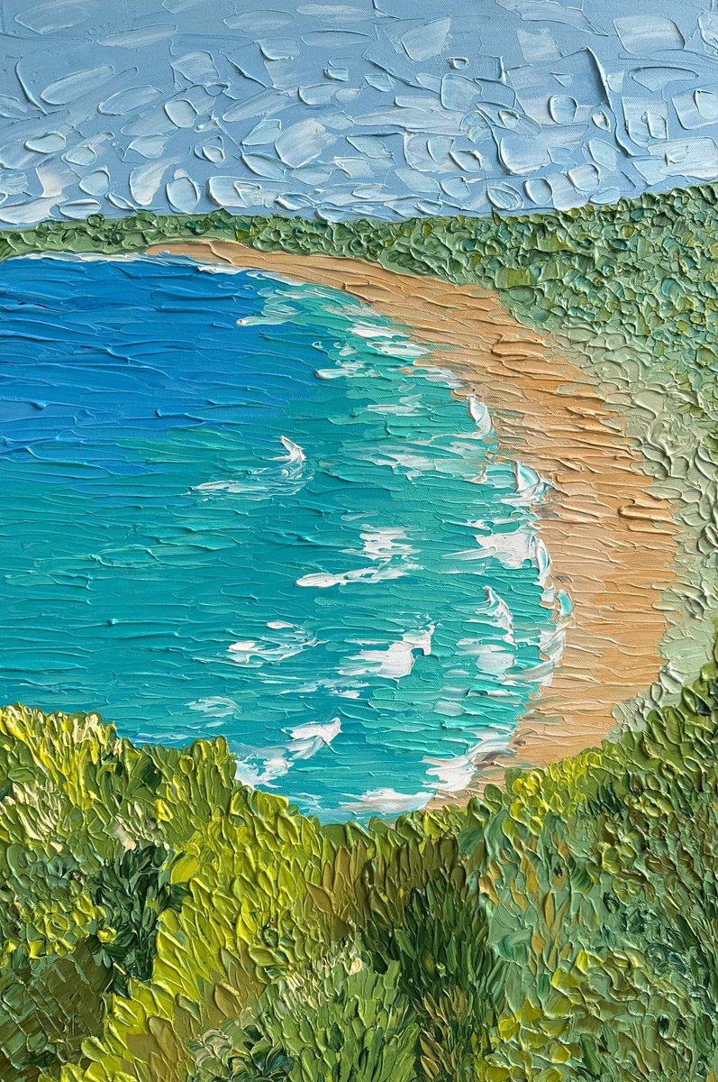 Impressionistic Landscape Acrylic Painting By Guzaliya Xavier, 20 X 30, Byron Bay, Original Artwork