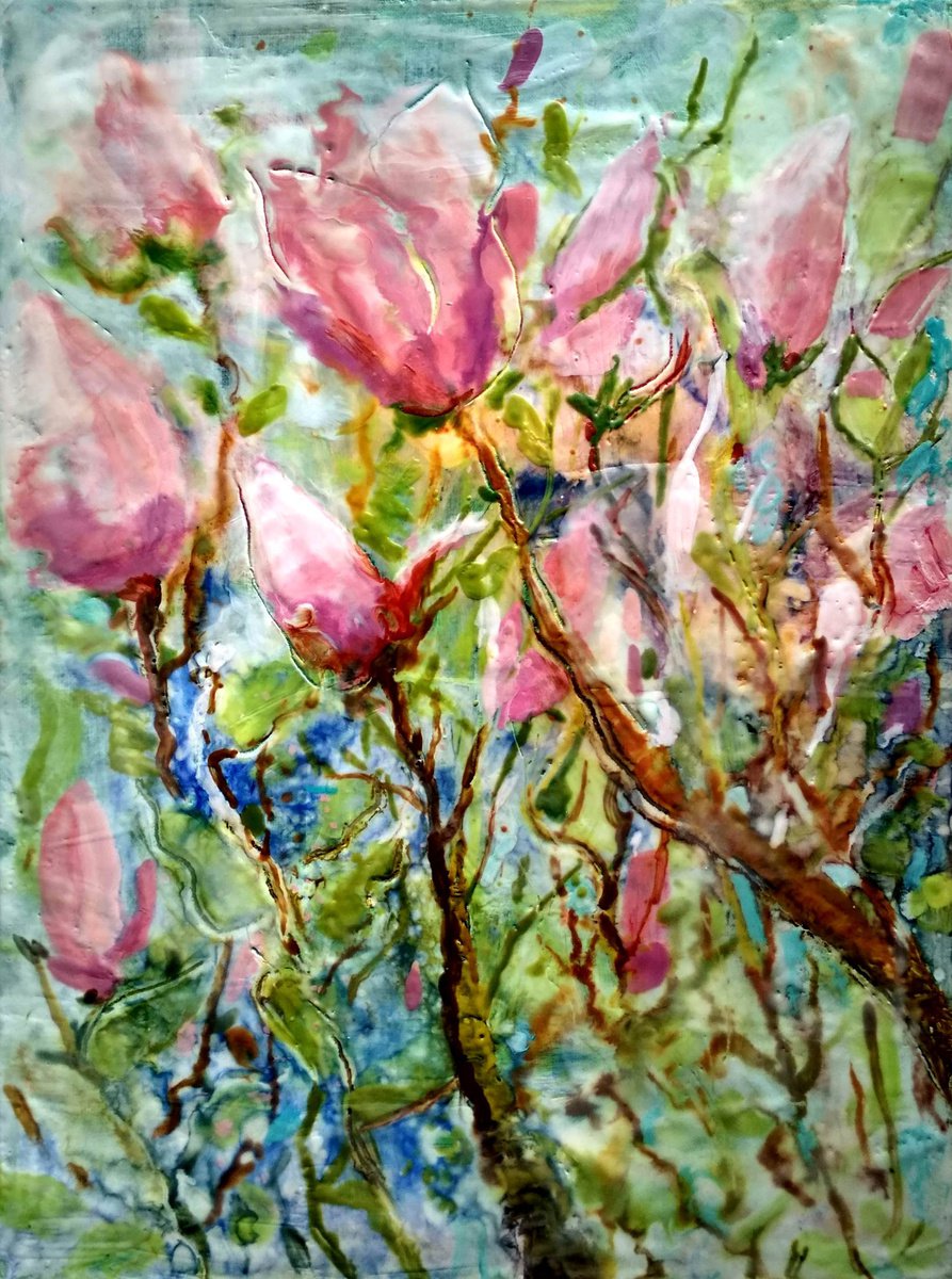 Pink magnolia by Ann Krasikova
