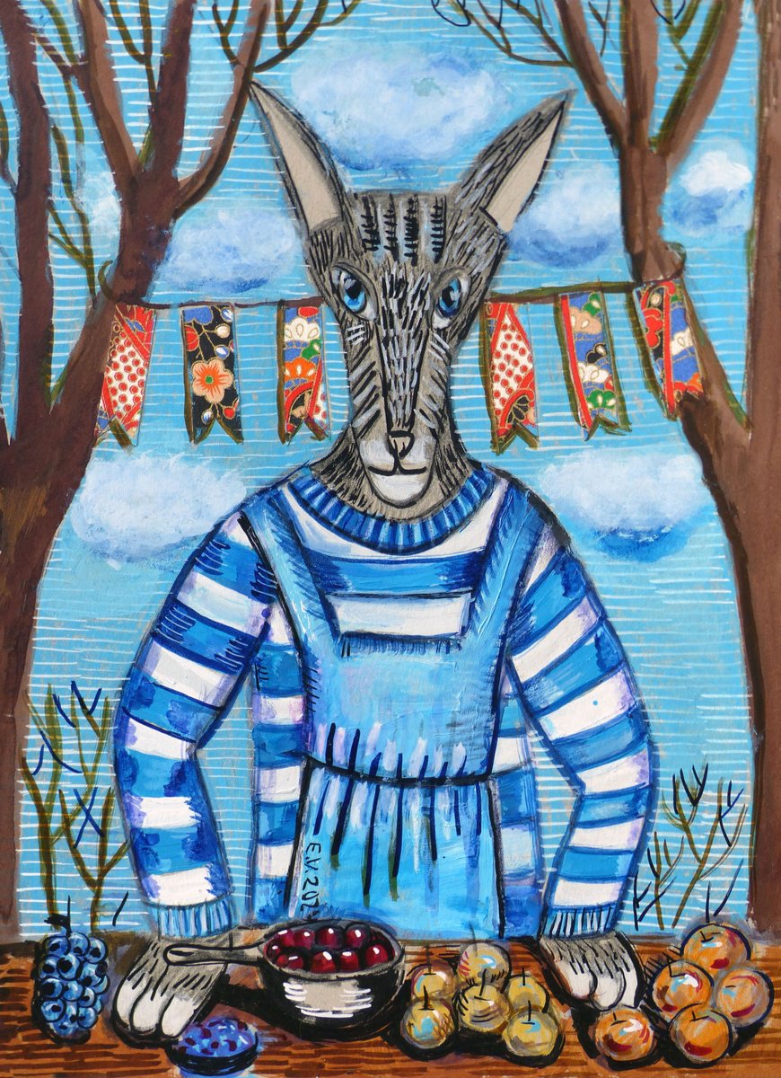 Illustrative Animal Painting By Elizabeth Vlasova, 9 X 12, Your Choice, Original Artwork