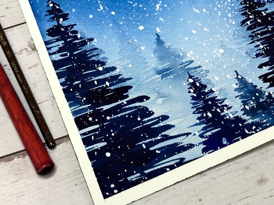 Snowing treescape