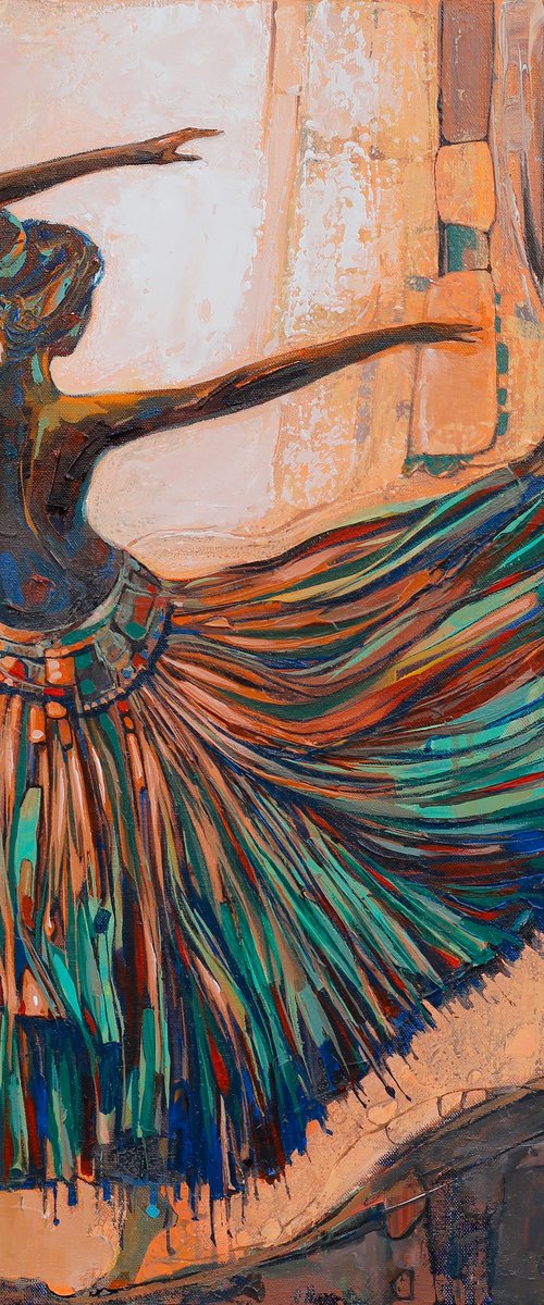 Dancing Woman Painting by ARTIST GURDISH PANNU