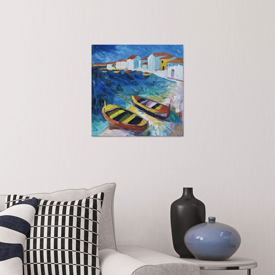 Seaside Shore with Boats