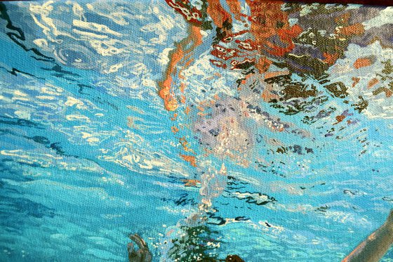 Underneath VI - Miniature swimming painting