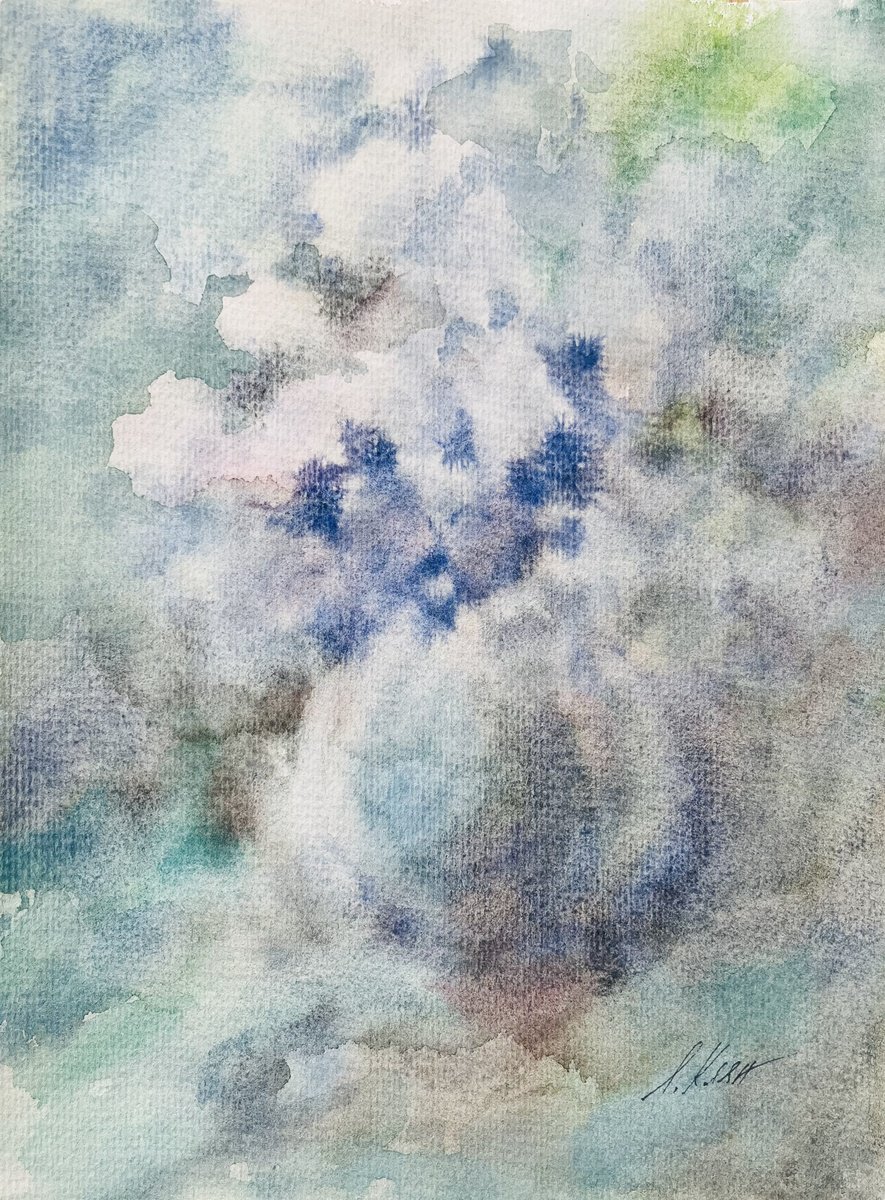 Impressionistic Watercolour , Hydrangea 9 2023 By Elena Klyan, 8 X 11, Artwork For Sale On Artfinder