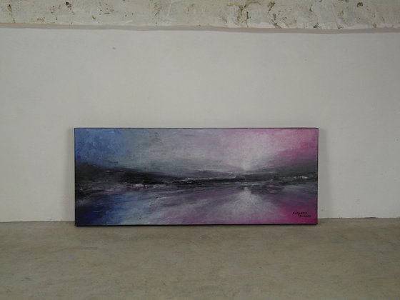 Serene Shore  (Panoramic Seascape, 100x40cm)