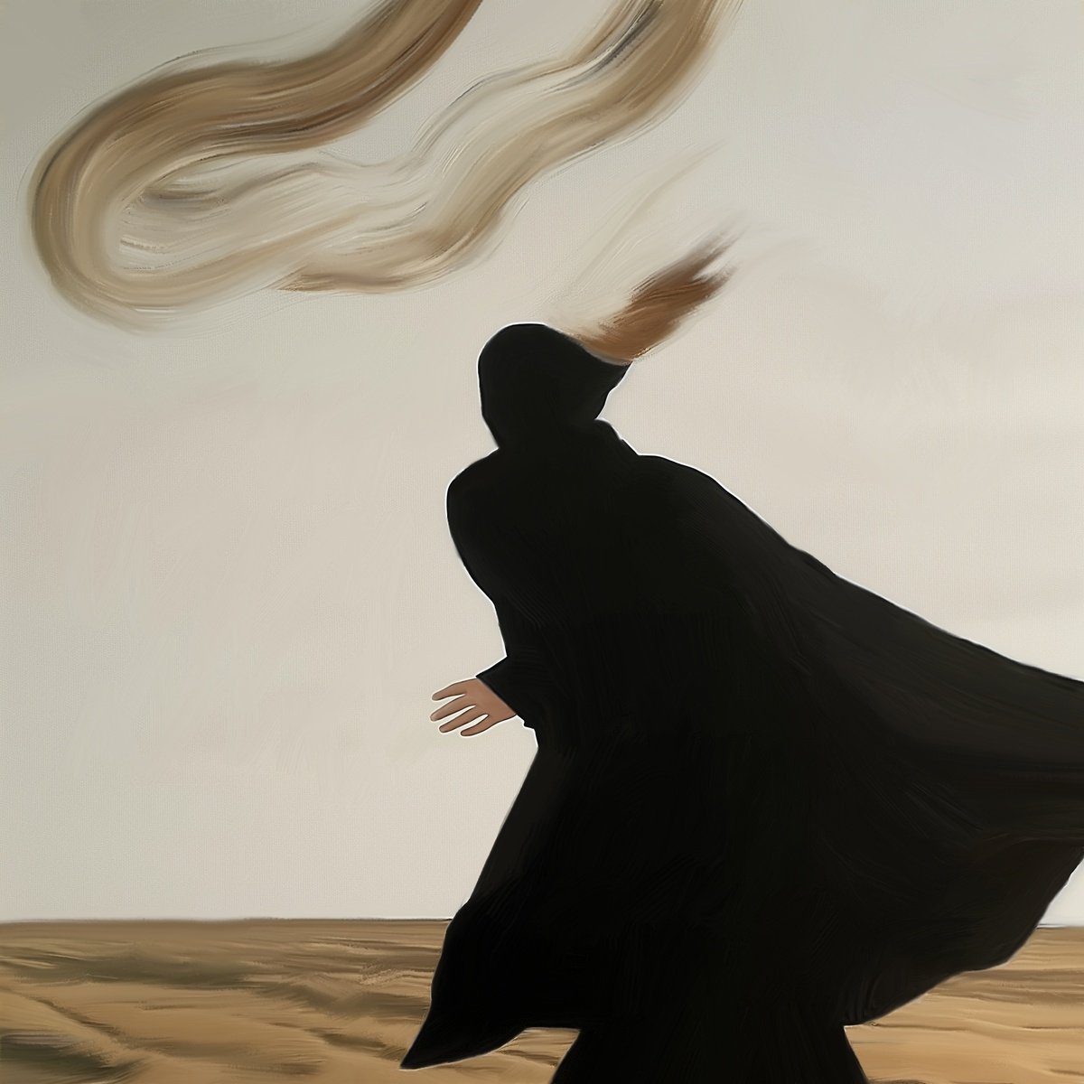 Expressive Portrait Acrylic Painting By Anzhelika Klimina, 24 X 24, Lonely Figure N15, Original Artwork