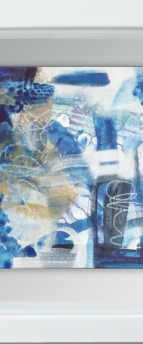 Thinking out loud #8-  Framed ready to hang original abstract by Carolynne Coulson