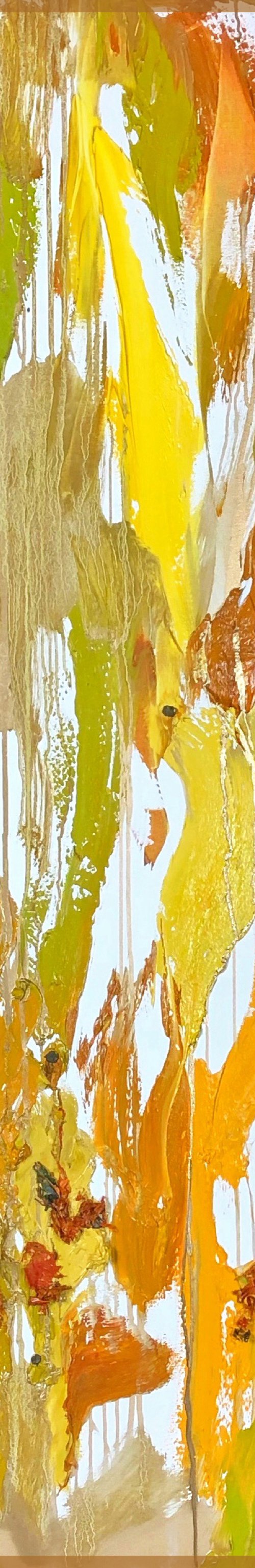 "notes of cumin + pressed green olives + saffron with a marbled melange of meyer lemon + ginger + honey gold" Art of Taste Contemporary Art by Abstract Expressionist Penelope Moore by Penelope Moore