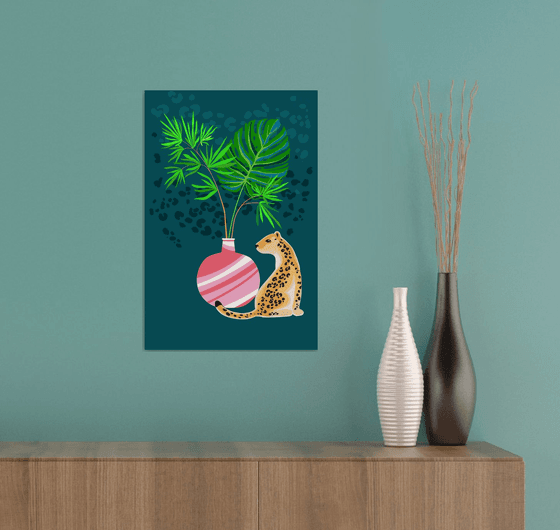 "My cute leopard" small vector series, digital art.