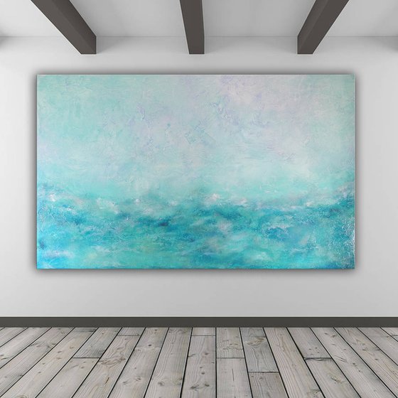 Bahamas Blue - Large Abstract Painting 60"x36"