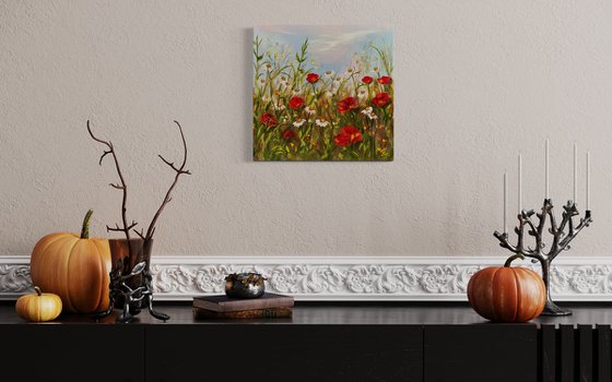 Red poppies -3Dcanvas