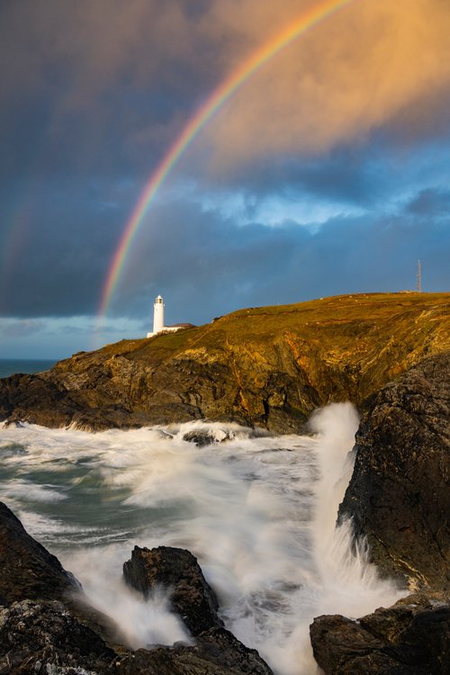Rainbow at Trevose Head Lighthouse Photography Print by Kieran Brimson