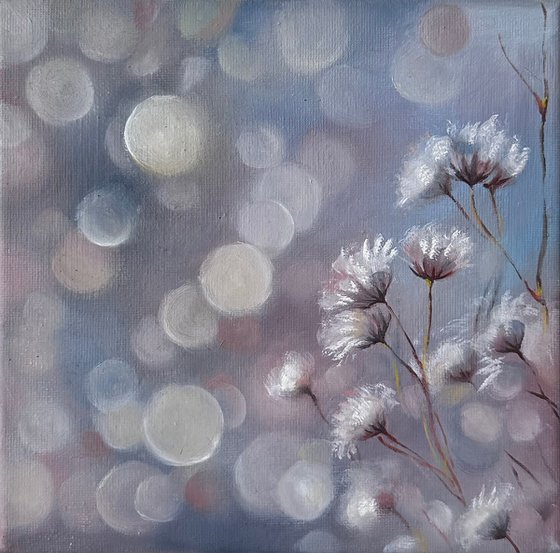 Soft Violet Floral Bokeh Light Painting