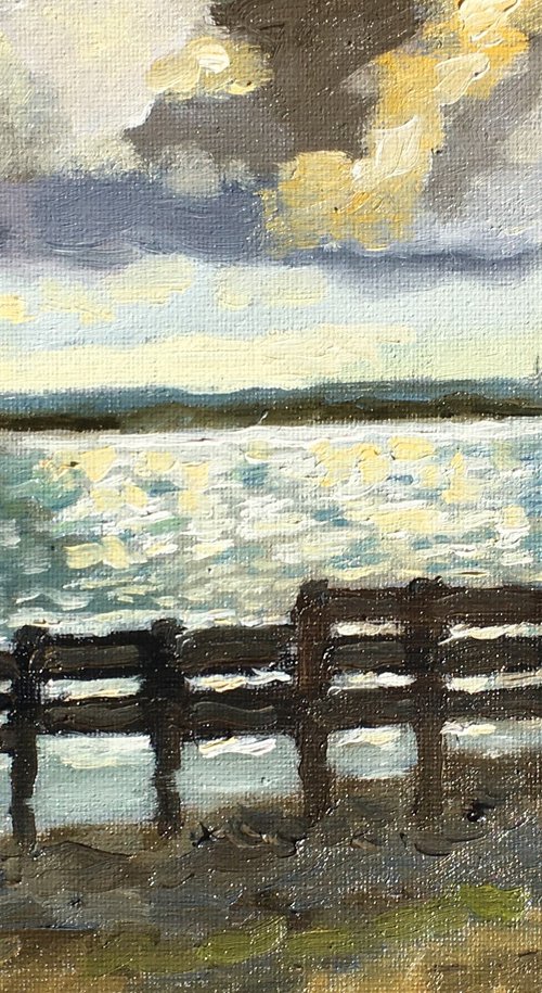 Afternoon light at the seaside. An oil painting by Julian Lovegrove Art