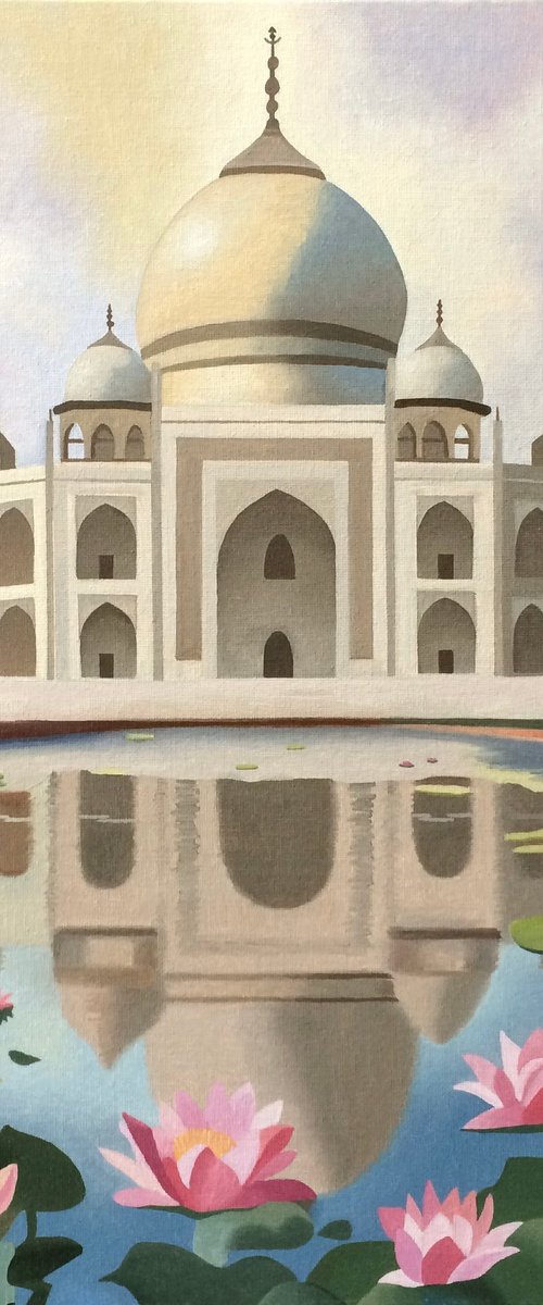 Taj Mahal With Lotus by Jill Ann Harper