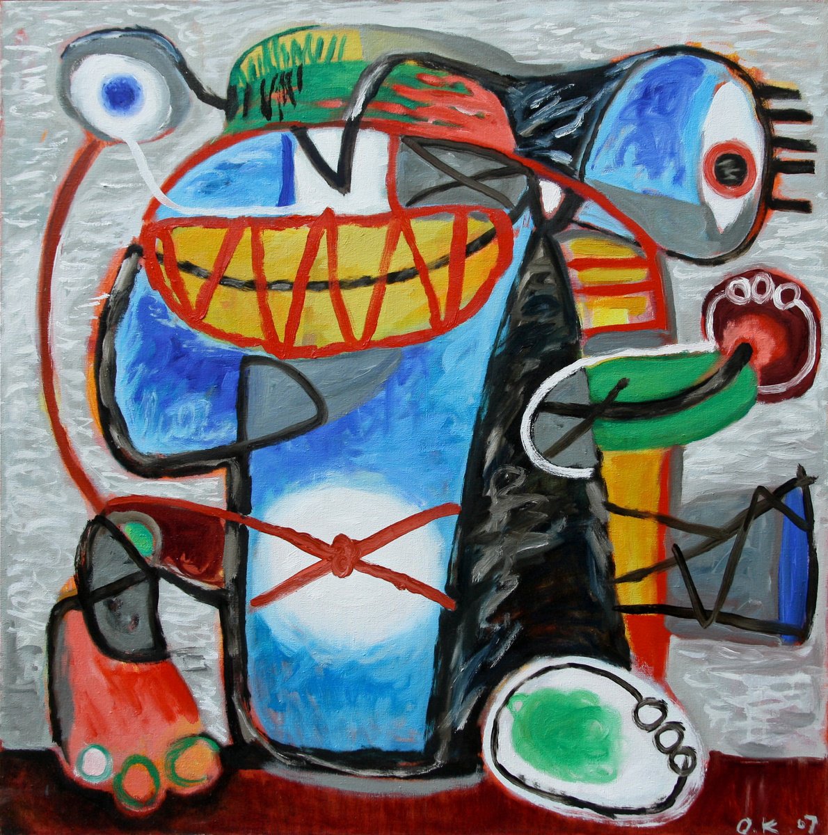 Expressive Abstract Oil Painting By Oleksandr Korol, 31 X 31", Toy 3, Original Artwork