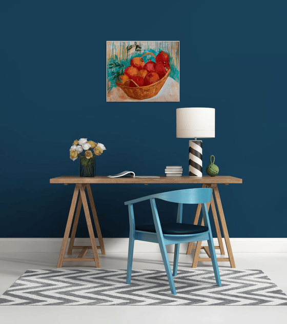 Pomegranate in basket