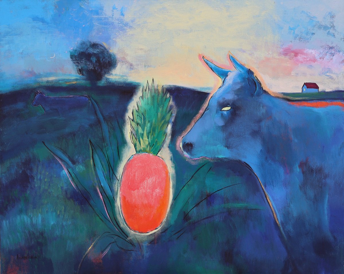 Tiny Cow By Artem Andreichuk, 39 X 33, Artwork For Sale On Artfinder